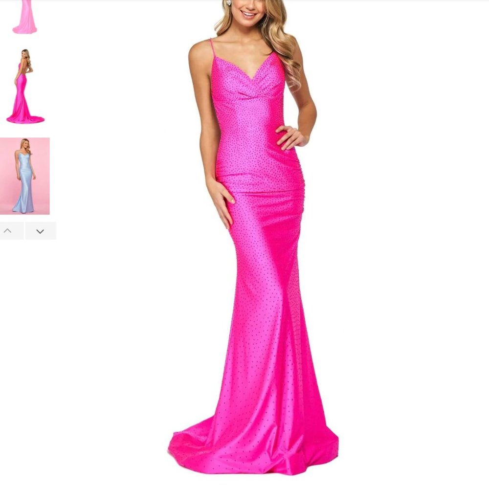 SHERRI HILL - ALTERED - Rhinestone Studded Jersey Mermaid Dress